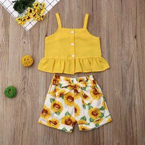 Kids Baby Girls Organic Cotton Floral Sleeveless